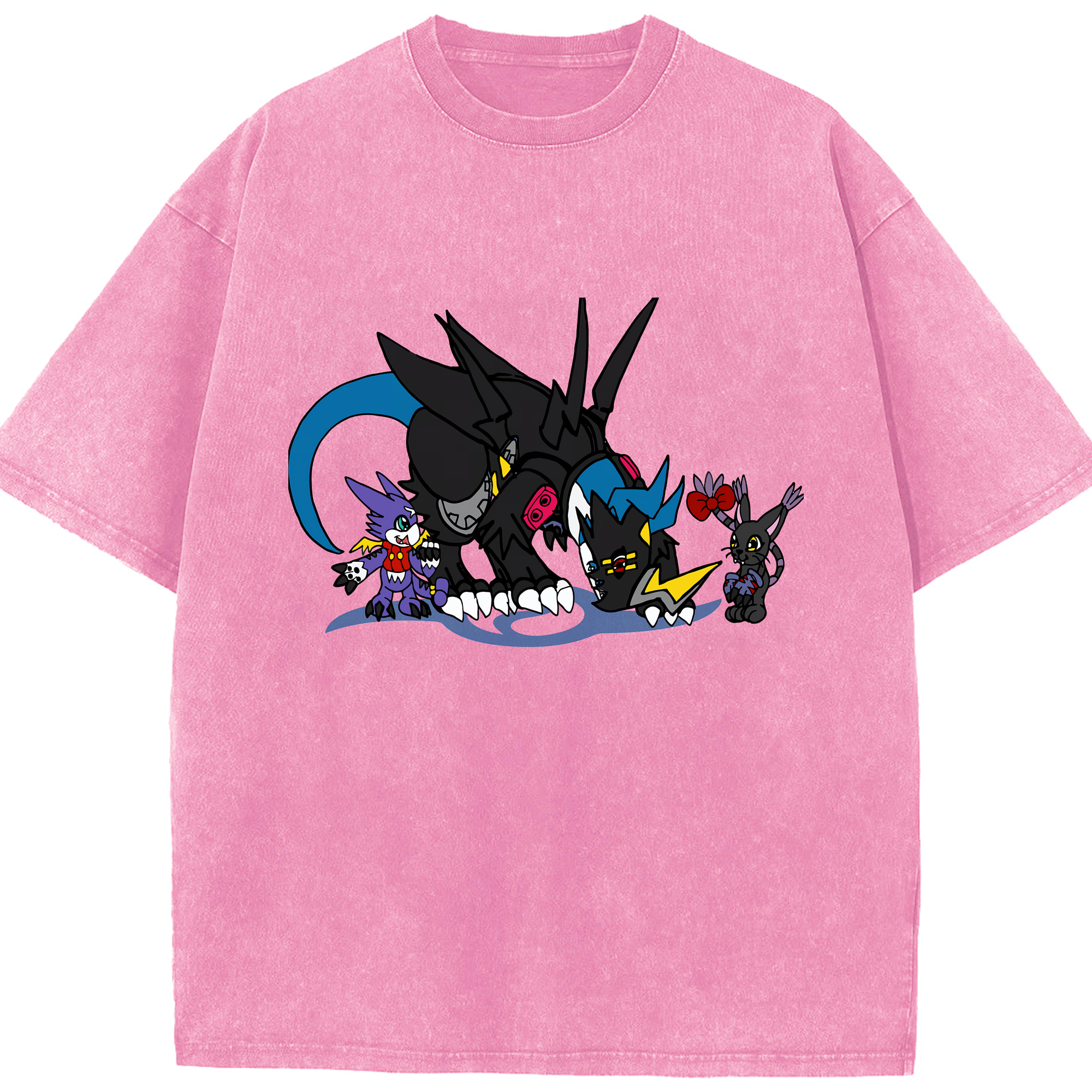 （画像用） Digimon デジタルモンスター/デジモン 綿100% ヴィンテージ風 半袖Tシャツ（フロントプリント）